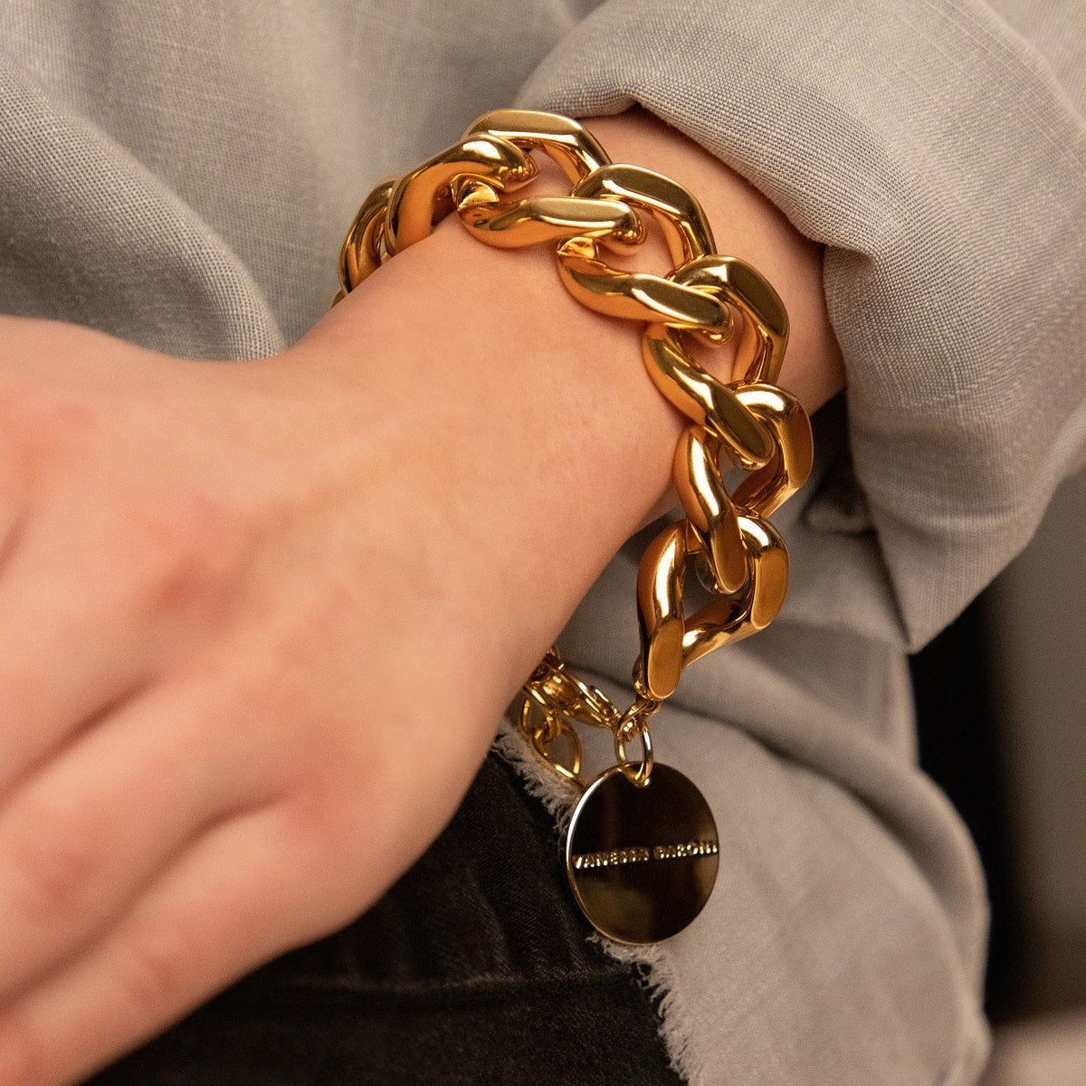 Bracelet Vanessa Baroni Marron En Acétate - Longueur 21-22 Cm, Occasion - Fermoir Mousqueton