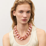 Vanessa Baroni - Big Flat Chain Necklace Peach Marble