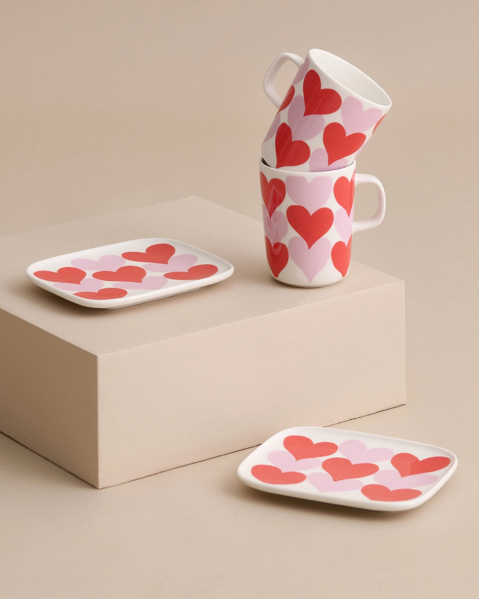 Marimekko Sydämet Plate Set 15 x 12 cm / 2 pcs Kiitos Living by Design