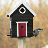 Combined Bird Feeder and Bird House Black Cottage