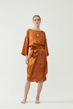 Silk Tulip Dress - Burnt Orange