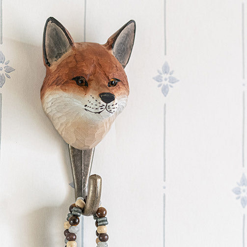 Wildlife Garden - Hand Carved Hook - Red Fox – Kiitos Living by Design