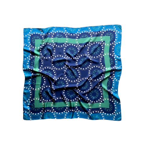 Mia Papa Delphi Silk Scarf Blue 45 x 45 cm