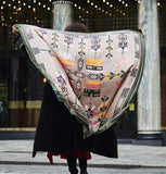 Mia Papa Circe Silk Scarf Green 45 x 45 cm