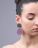 Anna Kitsou Dentelle I Earrings - Black / Purple