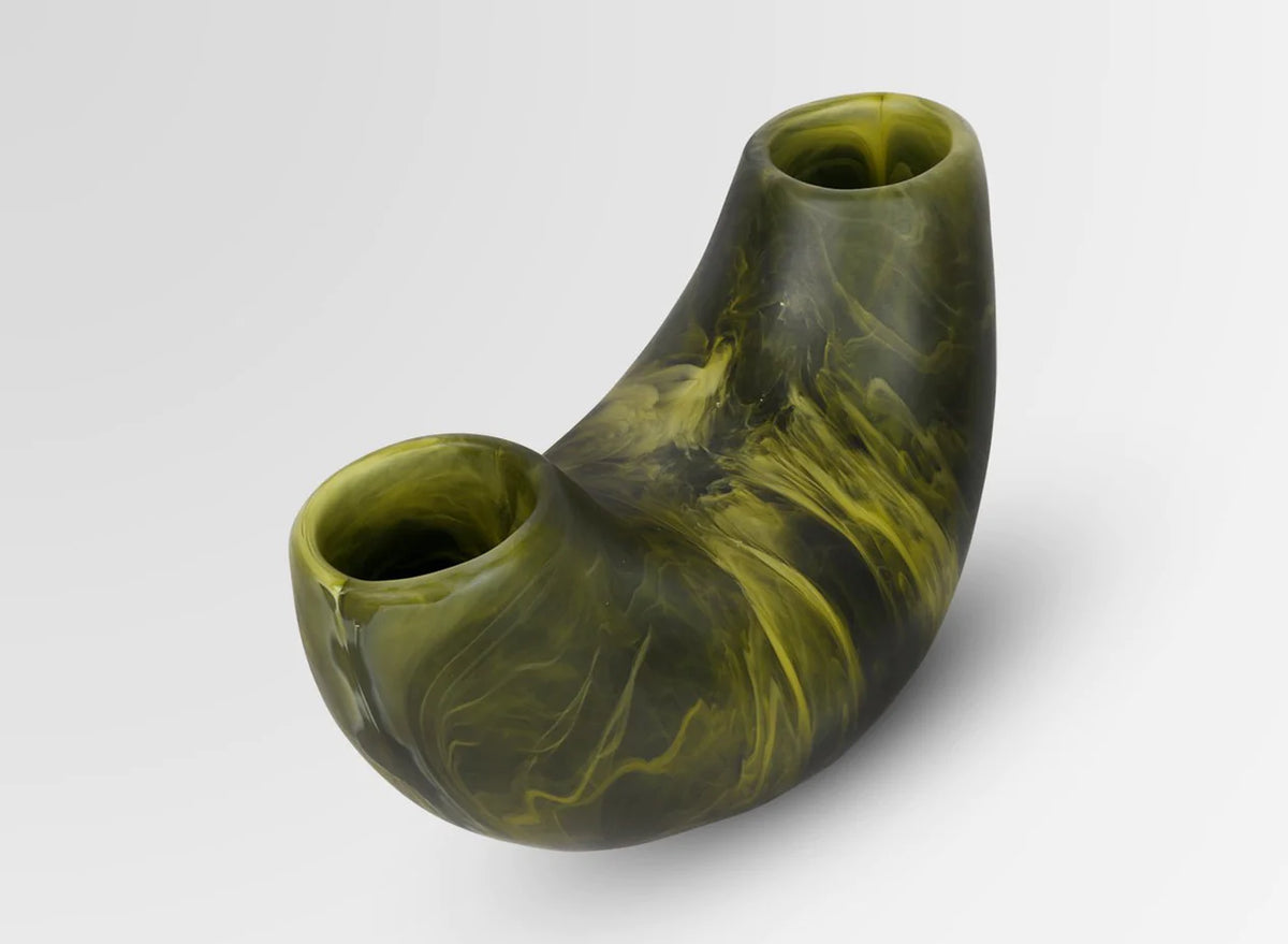 Dinosaur Designs Medium Horn Vase Malachite Kiitos Living by Design