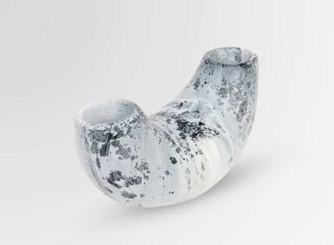 Dinosaur Designs Medium Horn Vase - White Marble