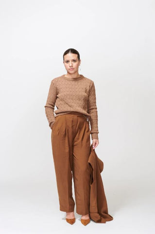 McIntyre Maria Cable Knit Earth Brown