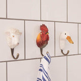 Wildlife Garden - Hand Carved Hook - Rooster