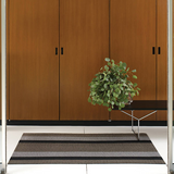 Chilewich Shag Big Mat - Bold Stripe - Silver/Black