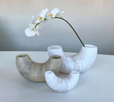 Dinosaur Designs Large Horn Vase - Snow Swirl