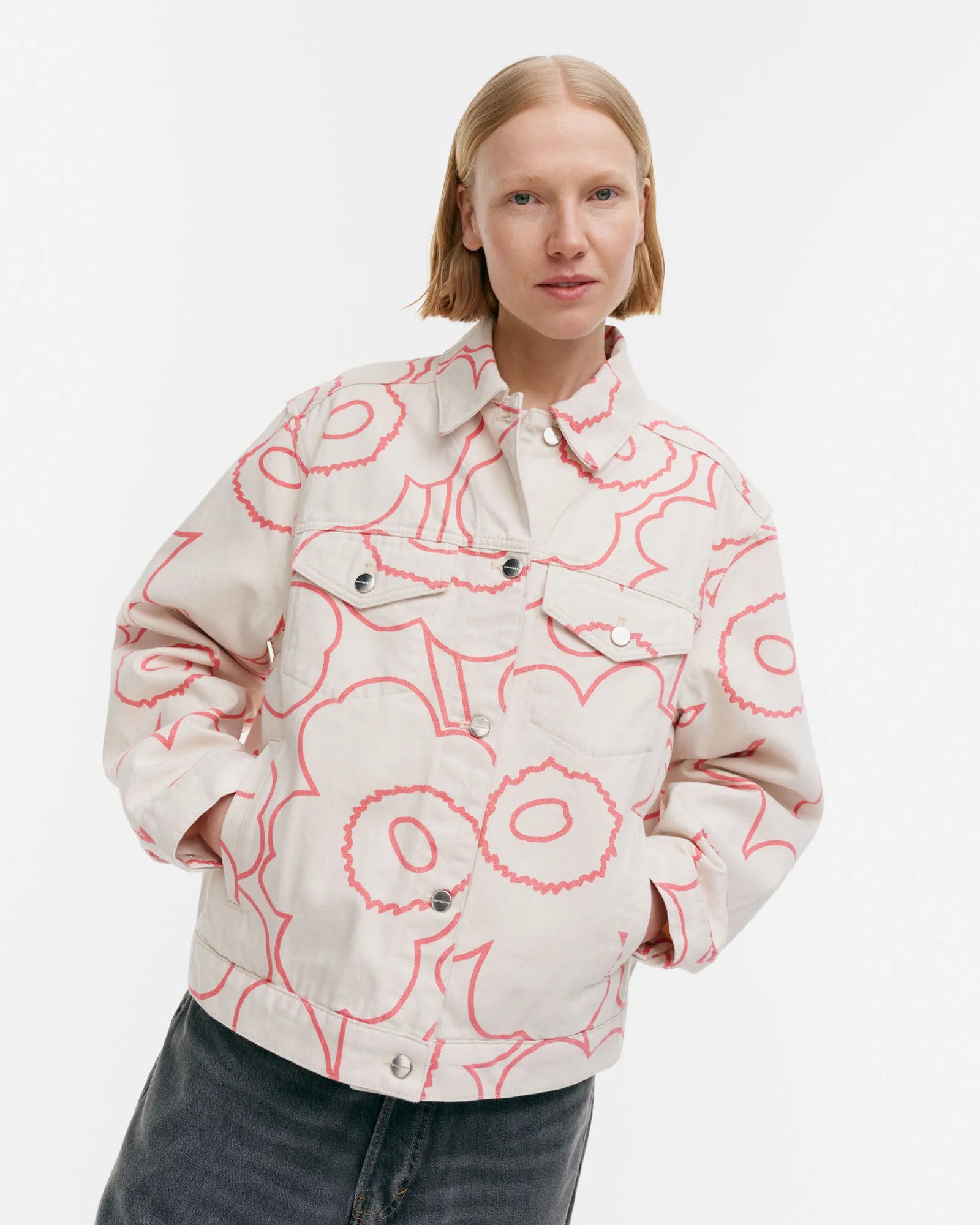 Marimekko Ystävyys Pieni Piirto Unikko 2 Denim Jacket – Kiitos