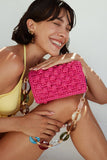 Lulu K Mini Raffia Bag - Fuchsia