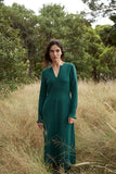 Iris & Wool Kennedy Rib Wool Dress - Moss