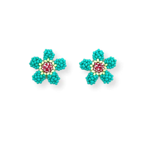 Seda Wildflower Studs Earrings - Turquoise/Pink