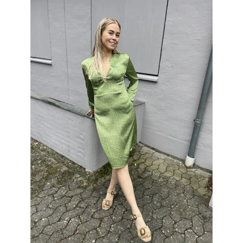 Charlotte Sparre Slim Spark Dress Chainy Green