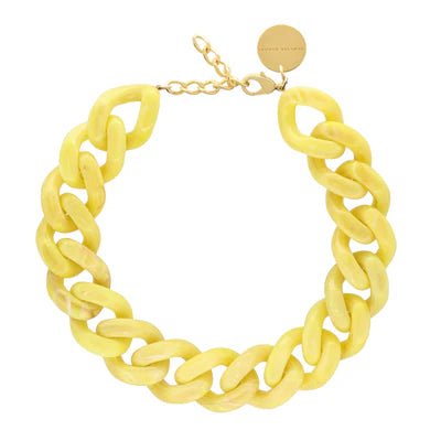 Vanessa Baroni - Big Flat Chain Necklace Yellow Marble