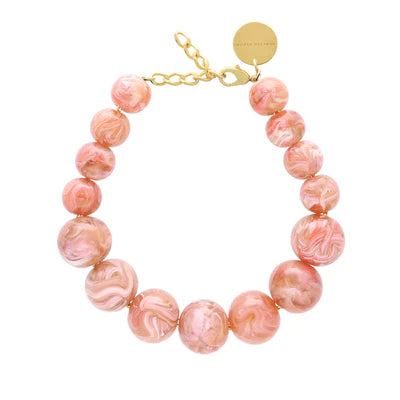 Vanessa Baroni - Beads Necklace Peach Marble