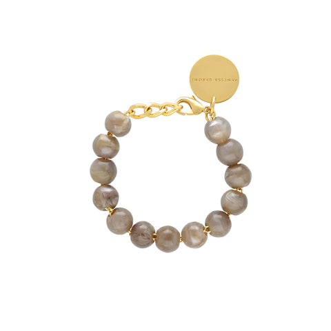 Vanessa Baroni - Mini Beads Bracelet Greige Marble