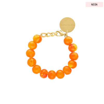 Vanessa Baroni - Mini Beads Bracelet Neon Orange Marble