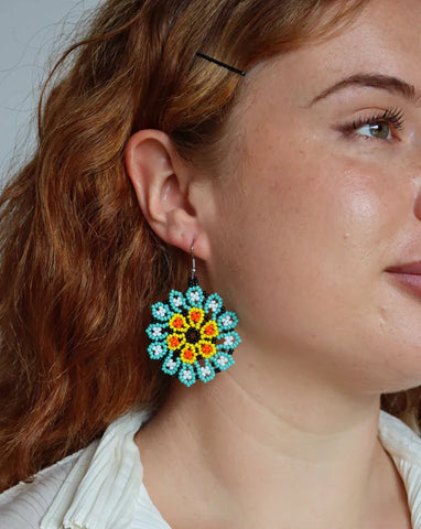 Seda Kaleido Flora Earrings - Cielo