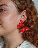 Seda Mariposa Midi Earrings - Ruby Red