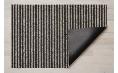 Chilewich Breton Stripe Shag Runner Mat  - Gravel