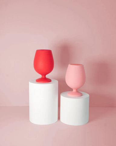 Porter Green Stem Silicone Glasses - Cherry + Blush