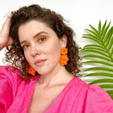 Seda Vera Double Earrings - Orange