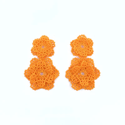 Seda Vera Double Earrings - Orange