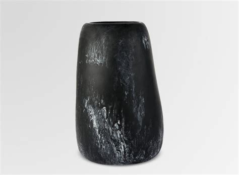 Dinosaur Designs Large Pebble Vase - Black Marble