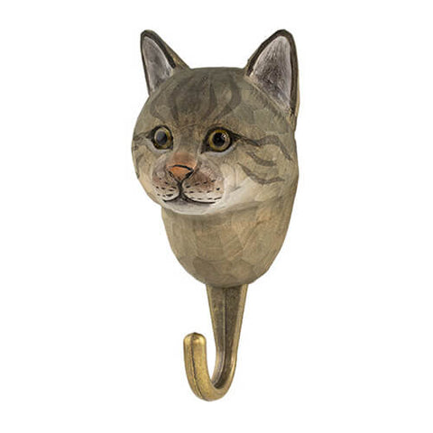 Wildlife Garden - Hand Carved Hook - Cat