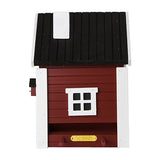 Combined Bird House and Bird Feeder Red Cottage