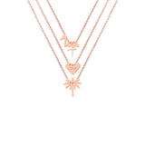 Sorbet Island Palm Tree 14k R Gold 40-45cm Chain