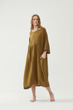 Reen Dress Bronze Stripe