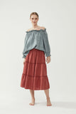 Long Rah Rah Skirt Terracotta