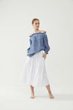 Long Rah Rah Skirt White