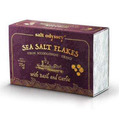 Salt Odyssey Sea Salt Flakes Basil + Garlic