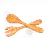 Olive Wood - Fork-Spoon Set Short