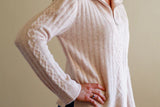 Iris & Wool Merino Wool Zip Sweater - Snow