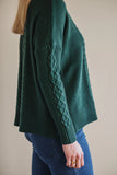 Iris & Wool Augusta Wool Cable Sweater - Moss