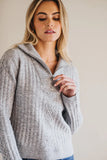 Iris & Wool Merino Wool Zip Sweater - Grey