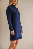 Iris & Wool Catriona Merino Wool Sweater Dress - Navy