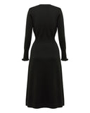 Iris & Wool Kennedy Rib Wool Dress - Black