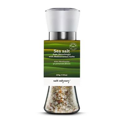 Salt Odyssey Sea Salt Mill with Mediterranean Herbs