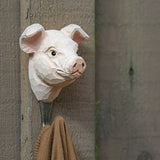 Wildlife Garden - Hand Carved Hook - Pig