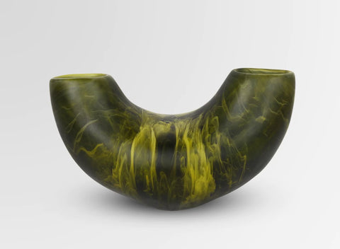 Dinosaur Designs Medium Horn Vase - Malachite
