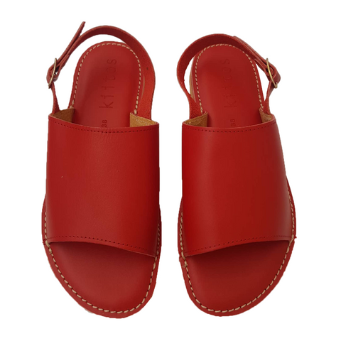 Kiitos Leather Sandals - Sophia - Red