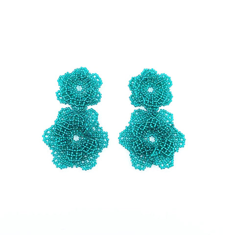 Seda Vera Double Earrings - Emerald