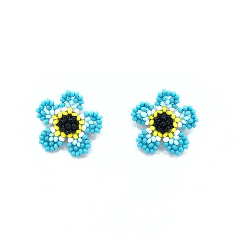 Seda Wildflower Studs Earrings - Blue